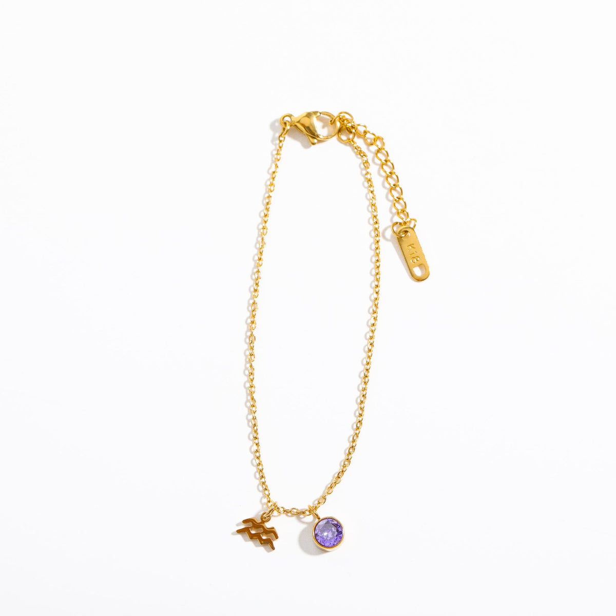Stainless Steel Women's Birthstone Constellation Bracelet