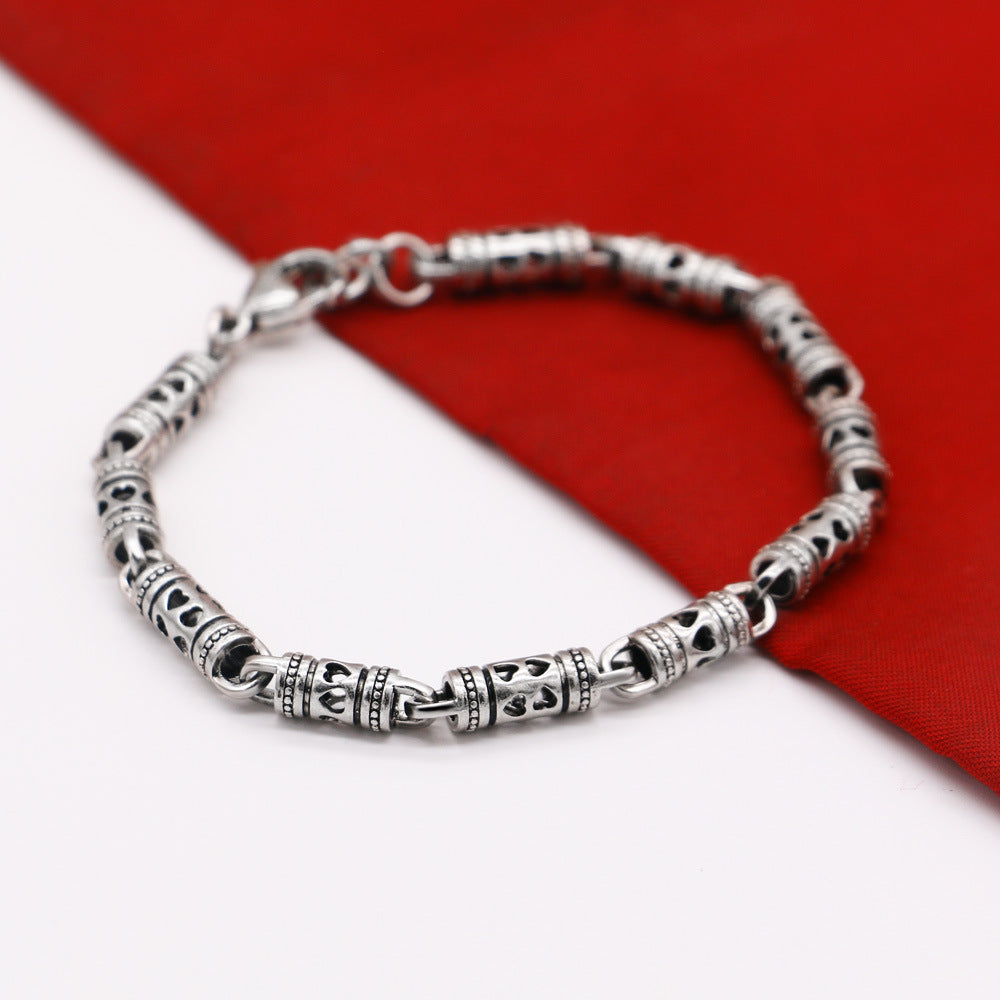 Antique Hollow Thai Silver Bracelet for Men
