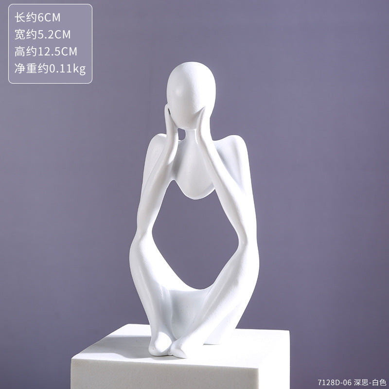 Creative Resin Figurine – Abstract Thinking Art Sculpture