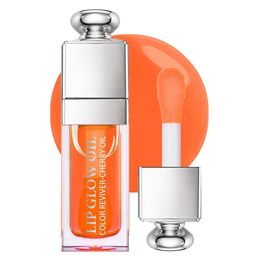 Hydrating Moisturizing Lip Glow Oil Nourishing Glossy Transparent Plumping Oil Non-sticky Tinted Toot Lip Balm for Lip Care (CORAL) 0.2 OZ
