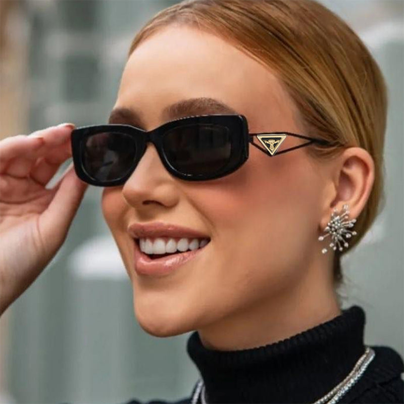 Triangular Leg Hollow Frame Sunglasses - Trendy Style