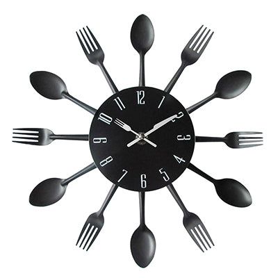 Creative Fork and Knife Wall Clock for Kitchen Decor