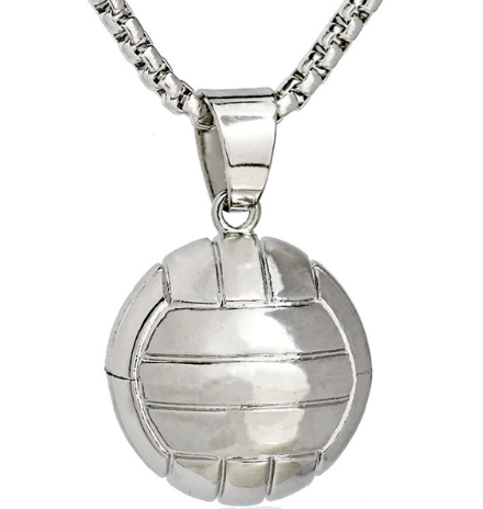 Basketball Pendant Stainless Steel Necklace Jewelry