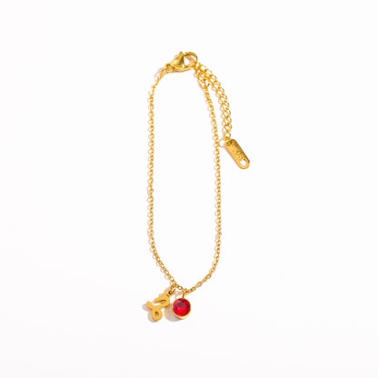 Stainless Steel Women's Birthstone Constellation Bracelet