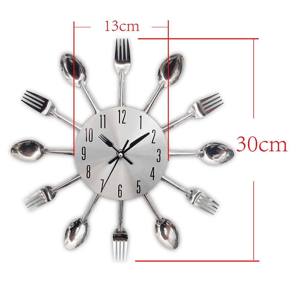 Creative Fork and Knife Wall Clock for Kitchen Decor