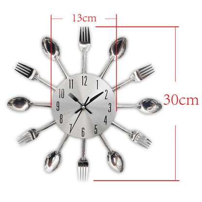 Creative Fork and Knife Wall Clock for Kitchen Decor