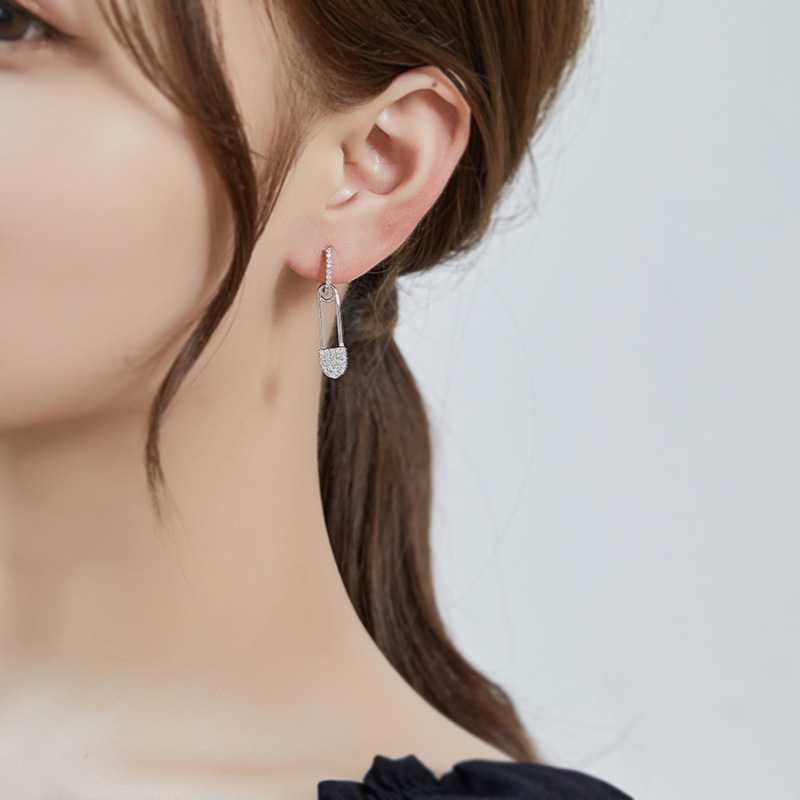 S925 Silver Stud Earrings with Crystal for Women