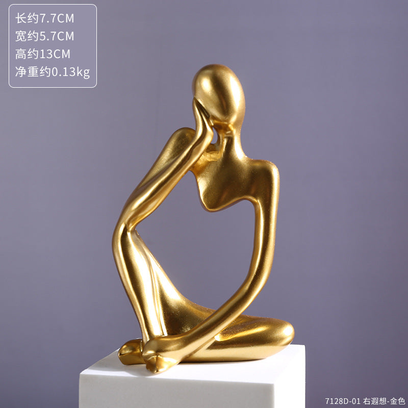 Creative Resin Figurine – Abstract Thinking Art Sculpture