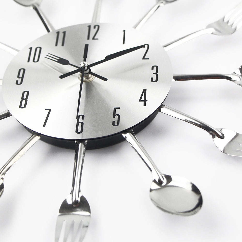 Creative Fork and Knife Wall Clock for Kitchen Decor