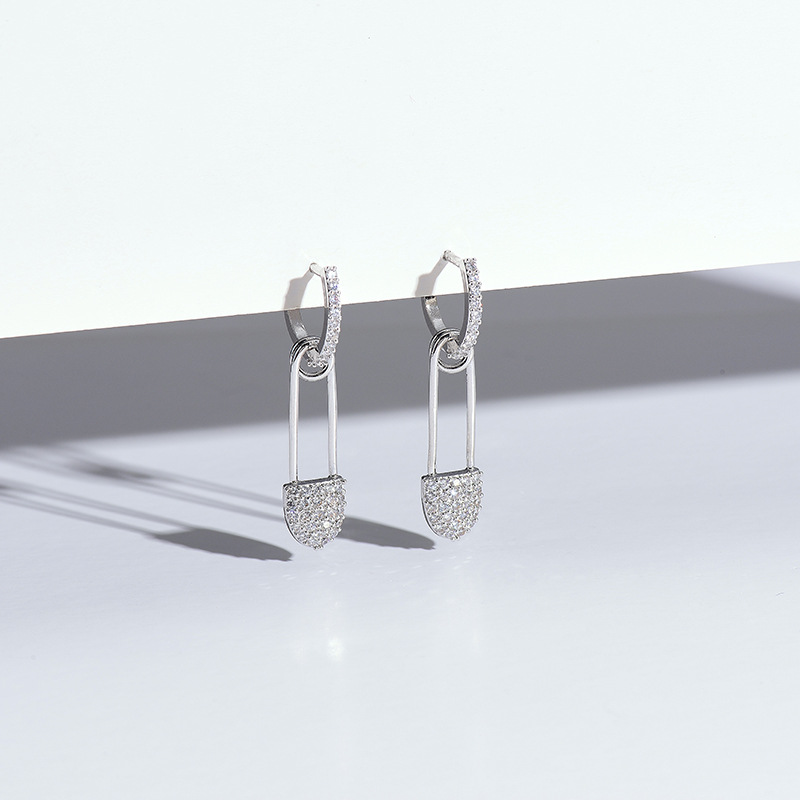 S925 Silver Stud Earrings with Crystal for Women