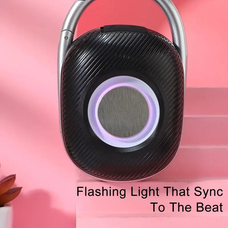 Portable Mini Wireless Speaker with LED Light and Carabiner – Compact Bluetooth Audio Accessory