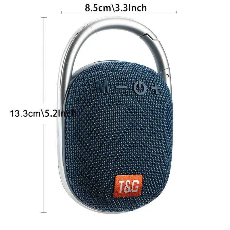 Portable Mini Wireless Speaker with LED Light and Carabiner – Compact Bluetooth Audio Accessory
