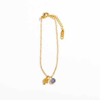 Stainless Steel Women's Birthstone Constellation Bracelet