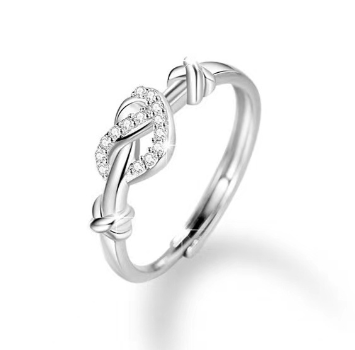 S925 Sterling Silver Simple Fashion Buckle Ring