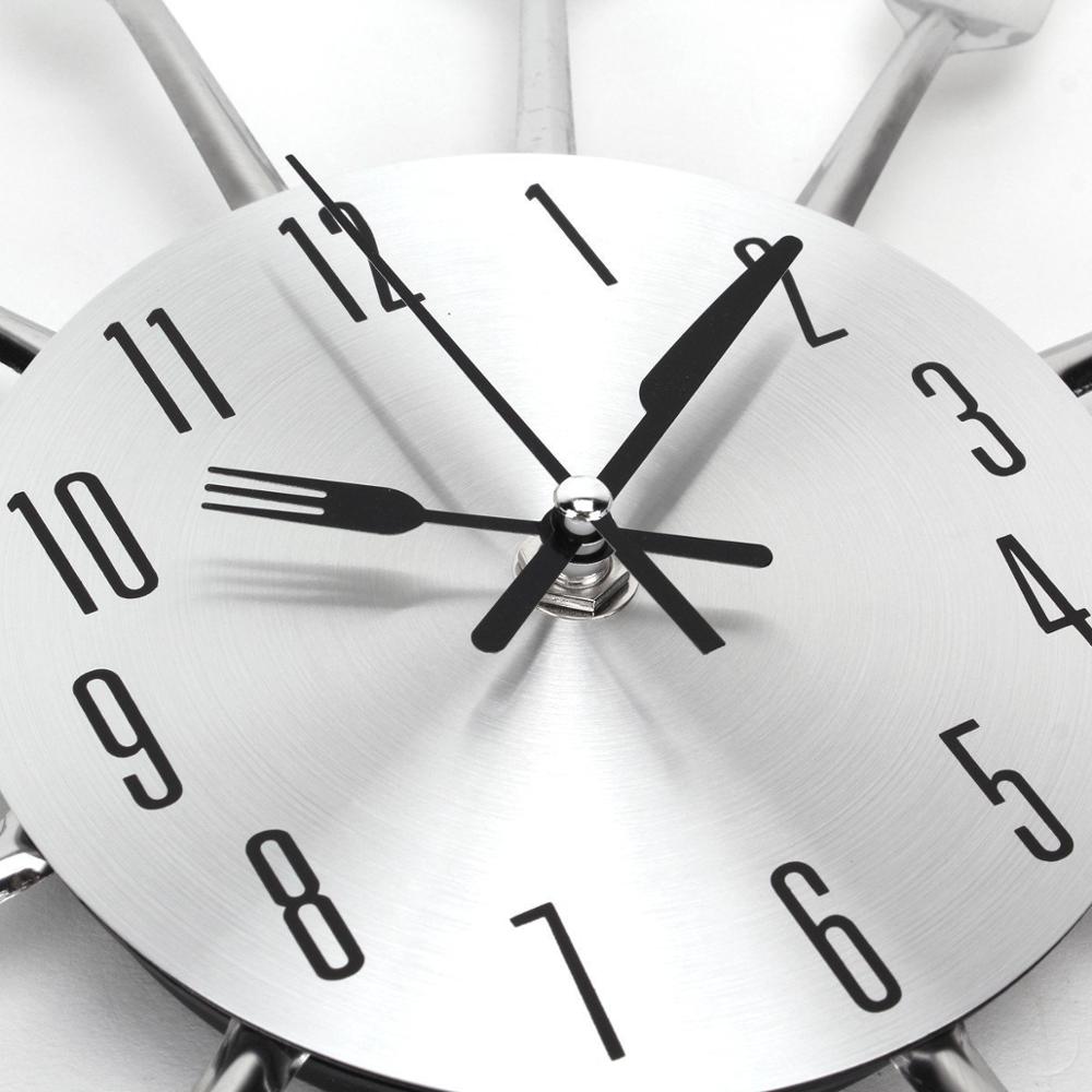Creative Fork and Knife Wall Clock for Kitchen Decor