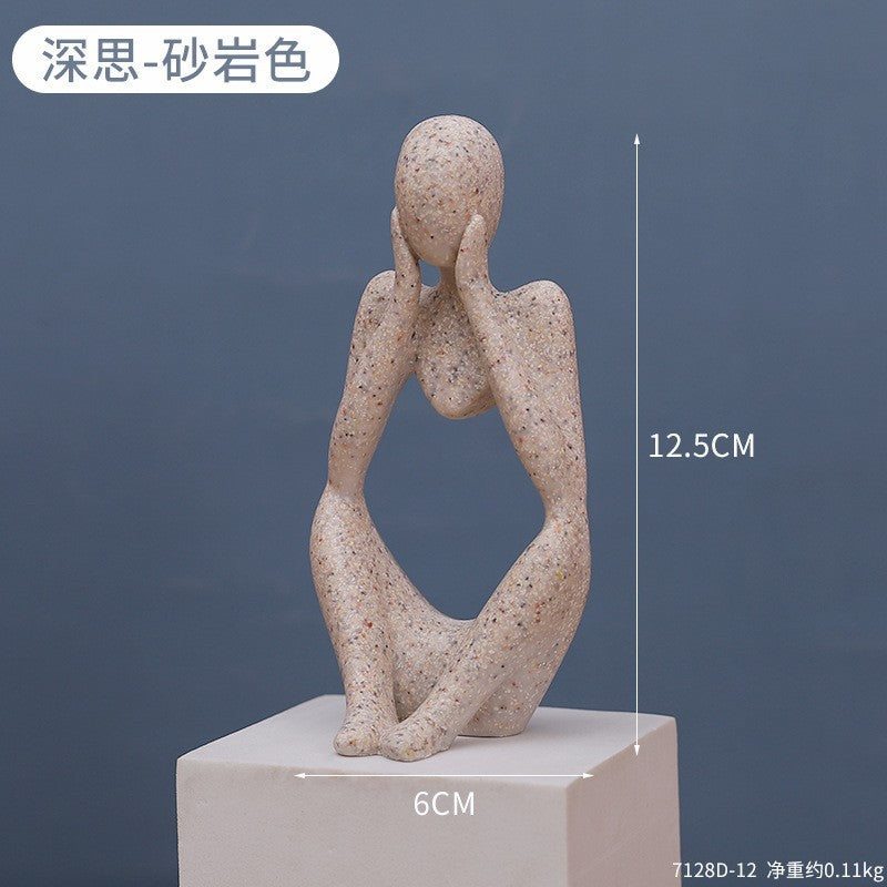 Creative Resin Figurine – Abstract Thinking Art Sculpture