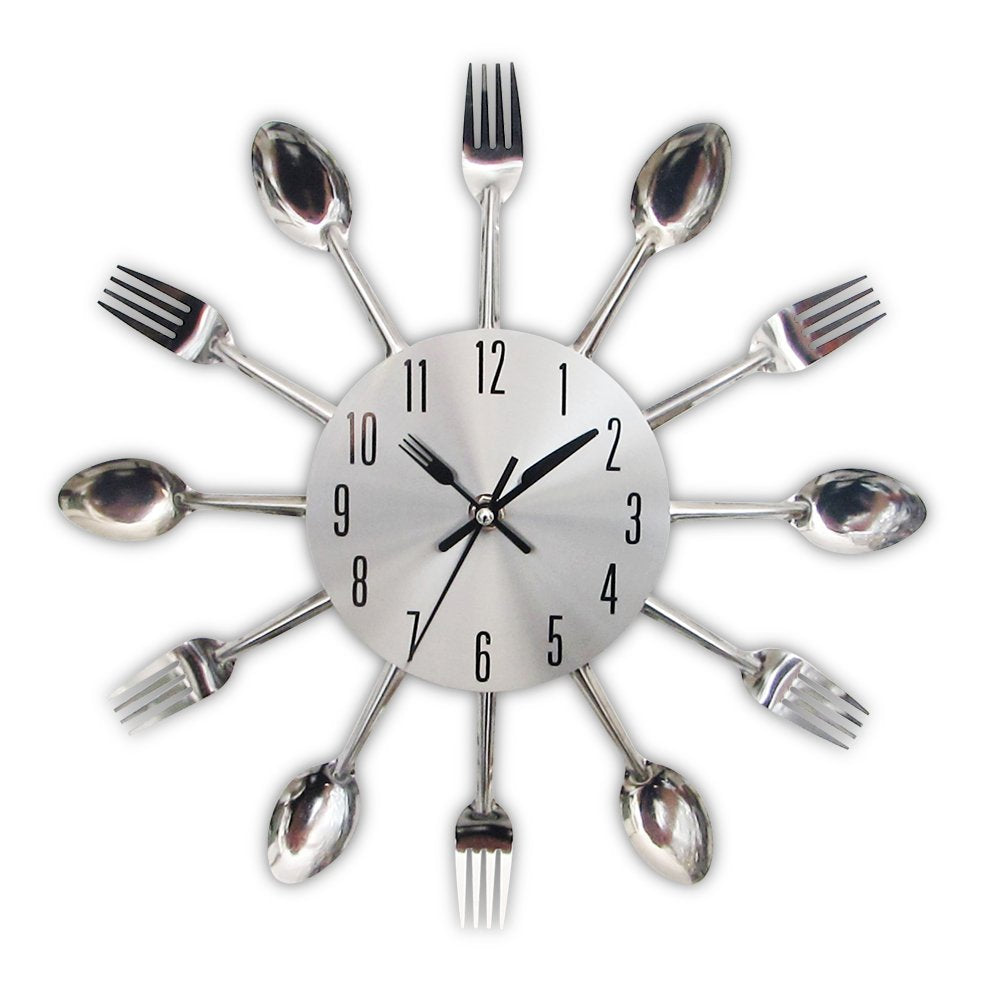 Creative Fork and Knife Wall Clock for Kitchen Decor