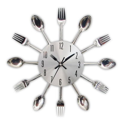 Creative Fork and Knife Wall Clock for Kitchen Decor
