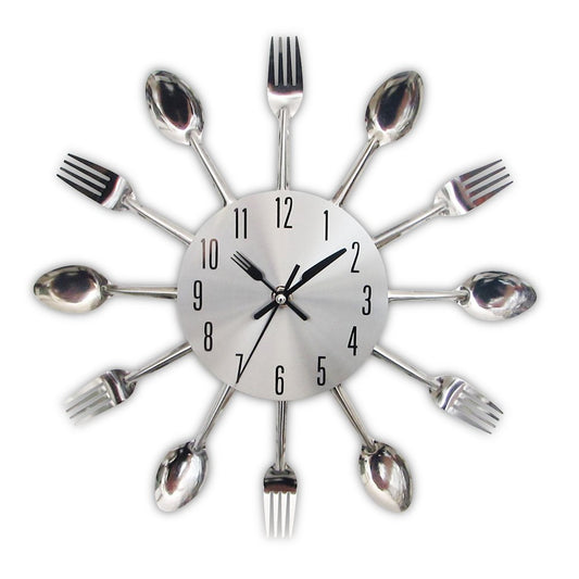 Creative Fork and Knife Wall Clock for Kitchen Decor