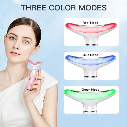 Neck Face Massager, Skin Care Face Massage Tool, 3-in-1 Facial Massager, Face Sculpting Tool With Thermals, Vibration
