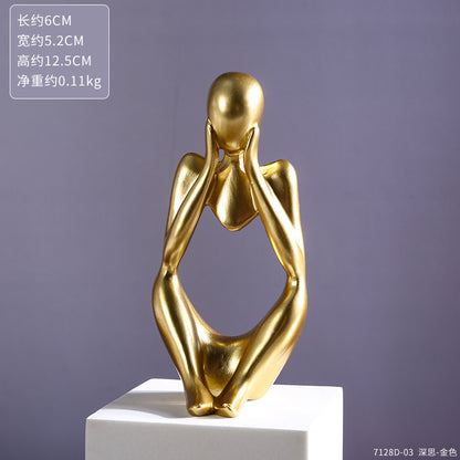 Creative Resin Figurine – Abstract Thinking Art Sculpture