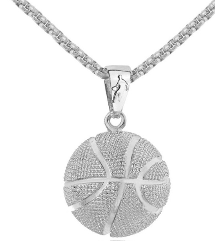 Basketball Pendant Stainless Steel Necklace Jewelry